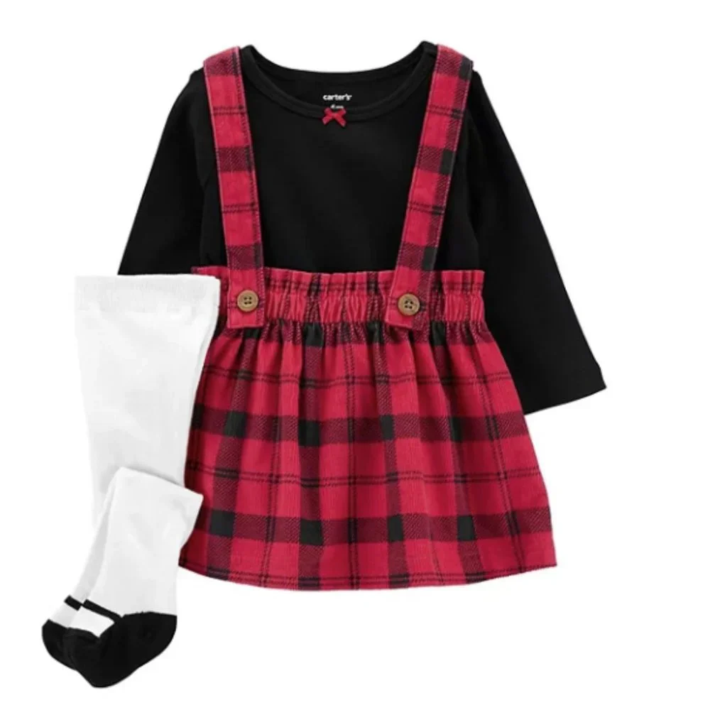 BABY CARTERS 3 PIECE TEE & JUMPER SET SIZE 9M #K67 - Picture 1 of 3